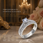 1 pair 925 Sterling Silver Ring Set