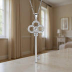 Elegant Key Platinum Plated Necklace