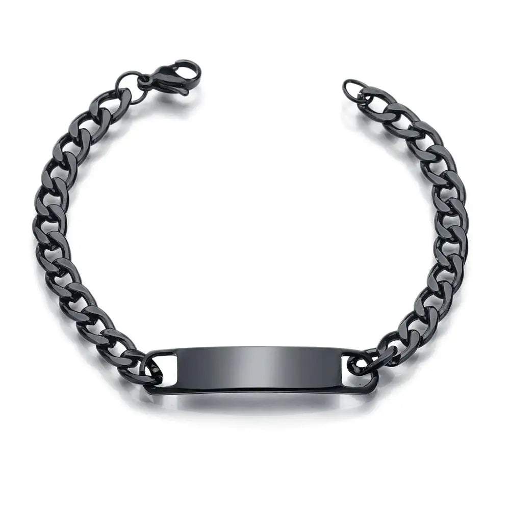 Men Stainless Steel Bracelet/Personalized Engrave Name
