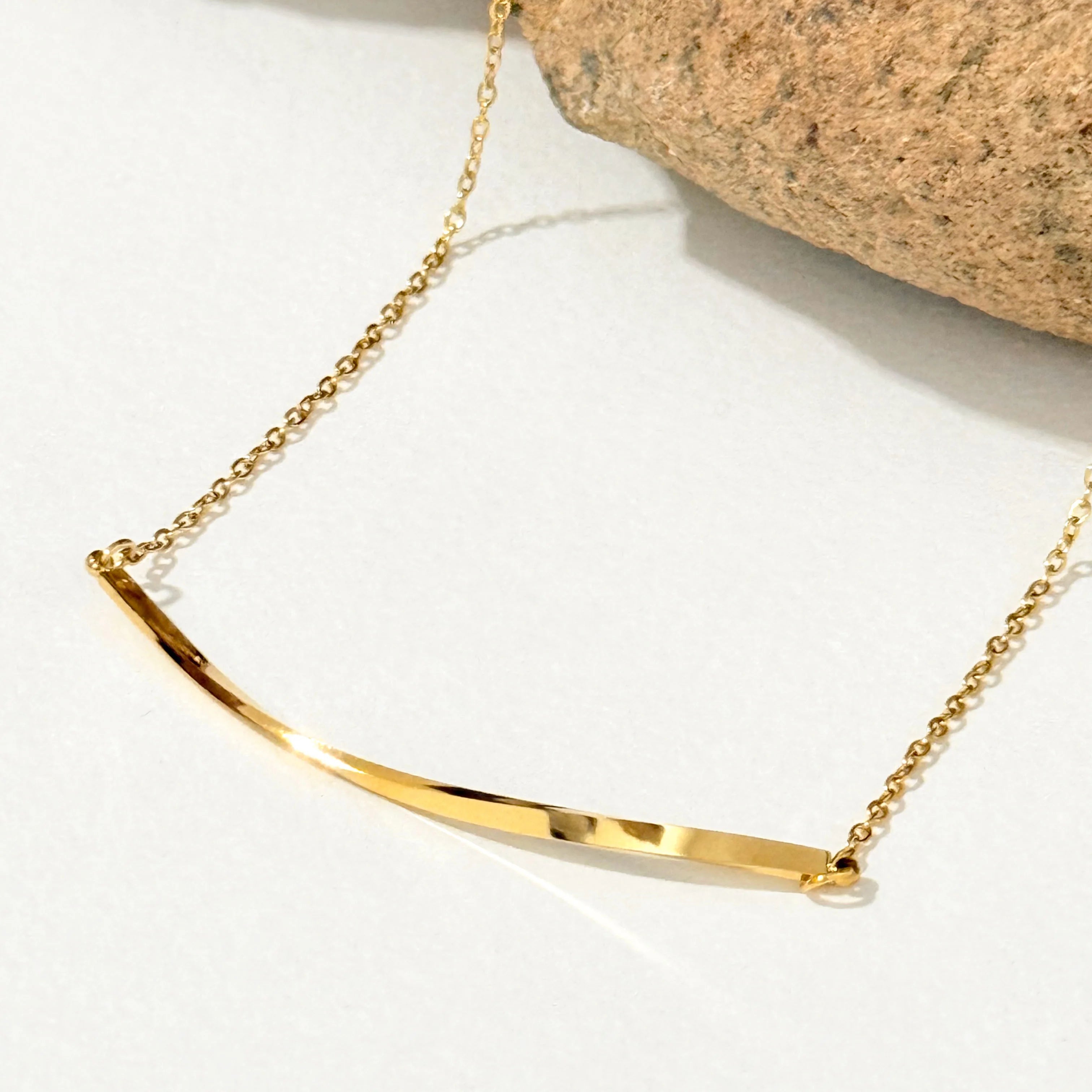 Twisted Line 18K Gold Plated Stainless Steel Necklace
