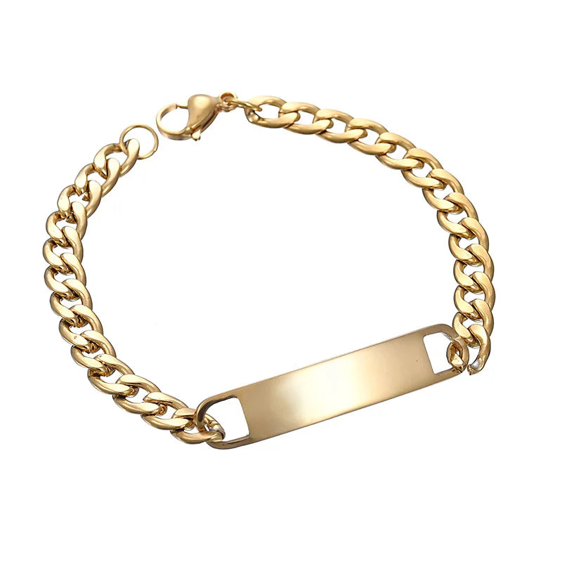 Men Stainless Steel Bracelet/Personalized Engrave Name