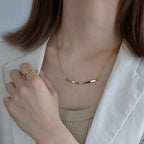 Twisted Line 18K Gold Plated Stainless Steel Necklace