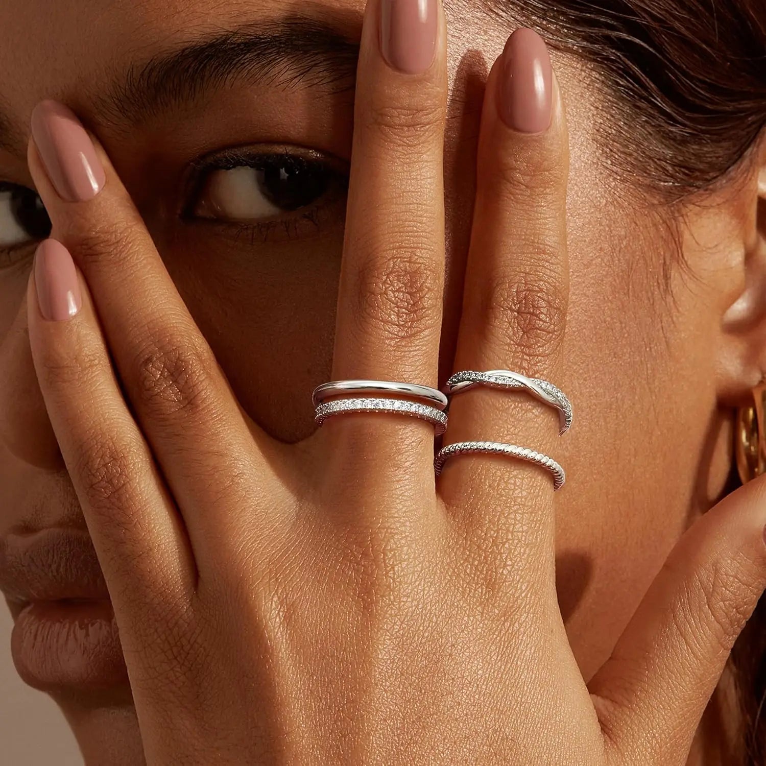 14K Gold Plated Thin Rings set