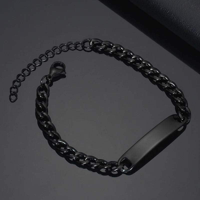 Men Stainless Steel Bracelet/Personalized Engrave Name