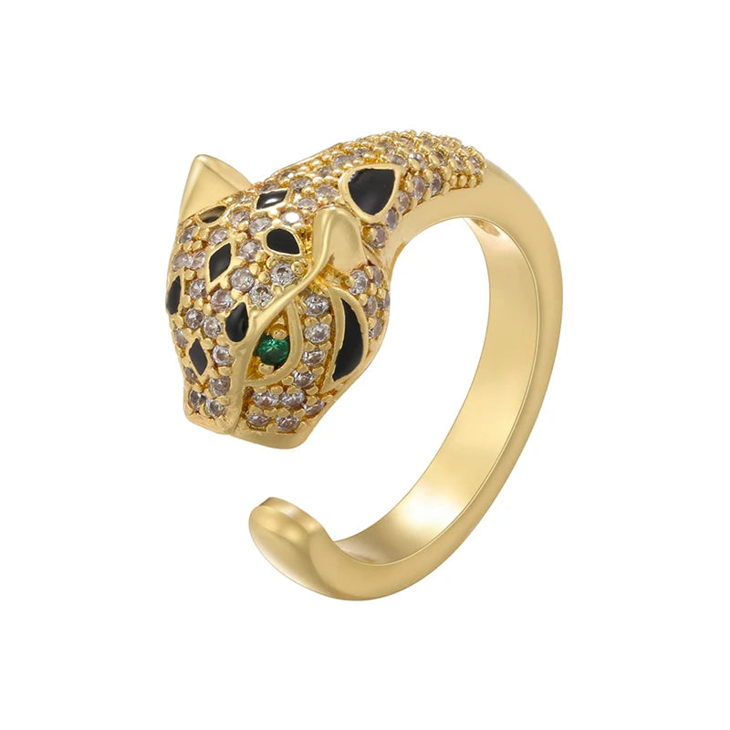 Leopard head rings