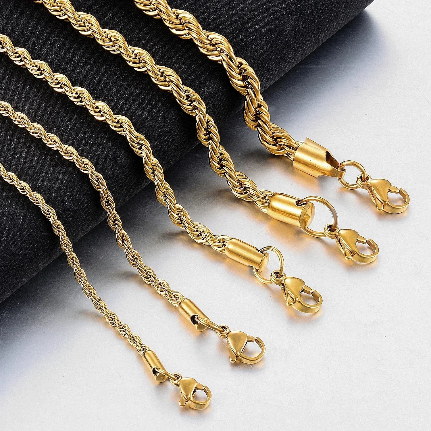 Twisted Rope Chain Stainless Necklace