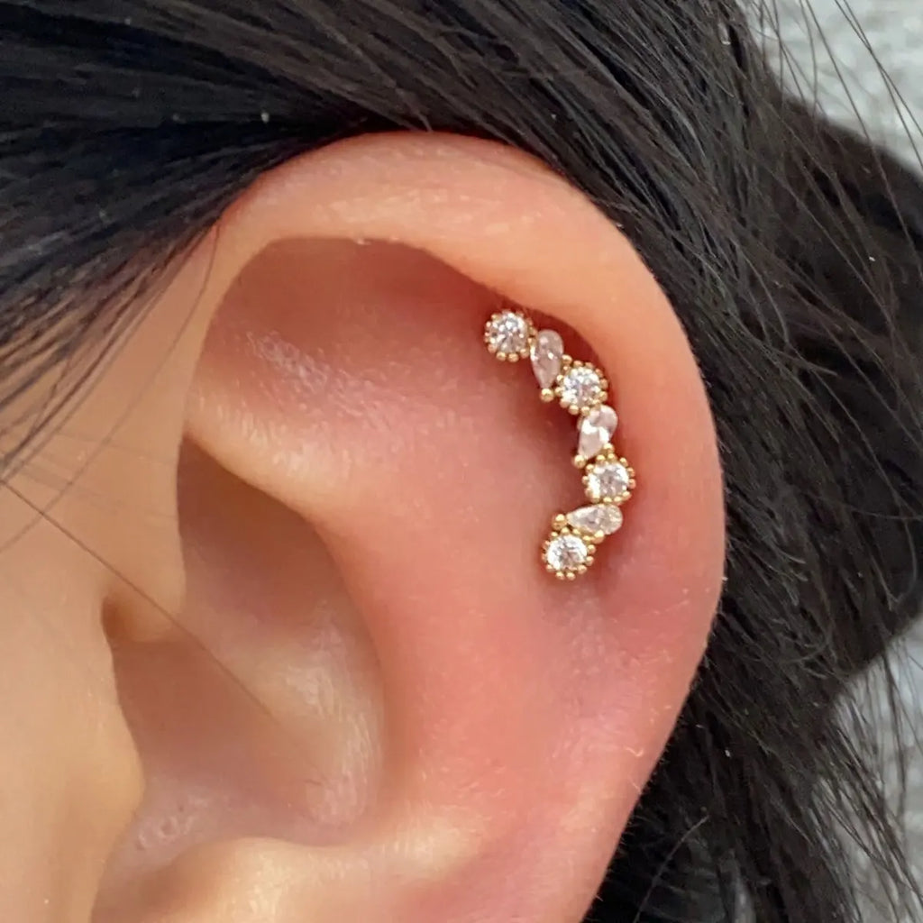 1PC Stainless Zircon Cartilage Earring