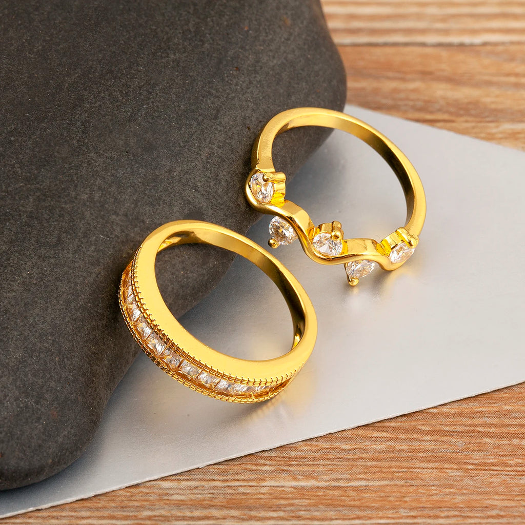 Shiny Crystal Zircon Rings