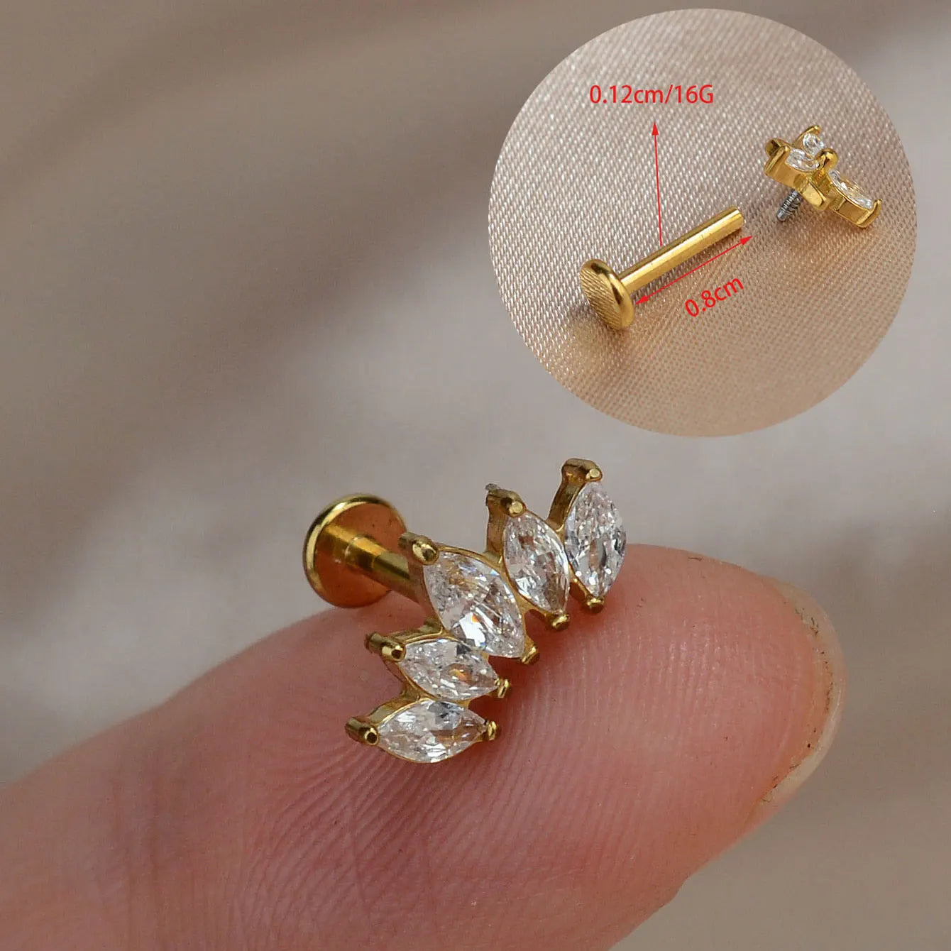 1PC Titanium Stainless Earrings