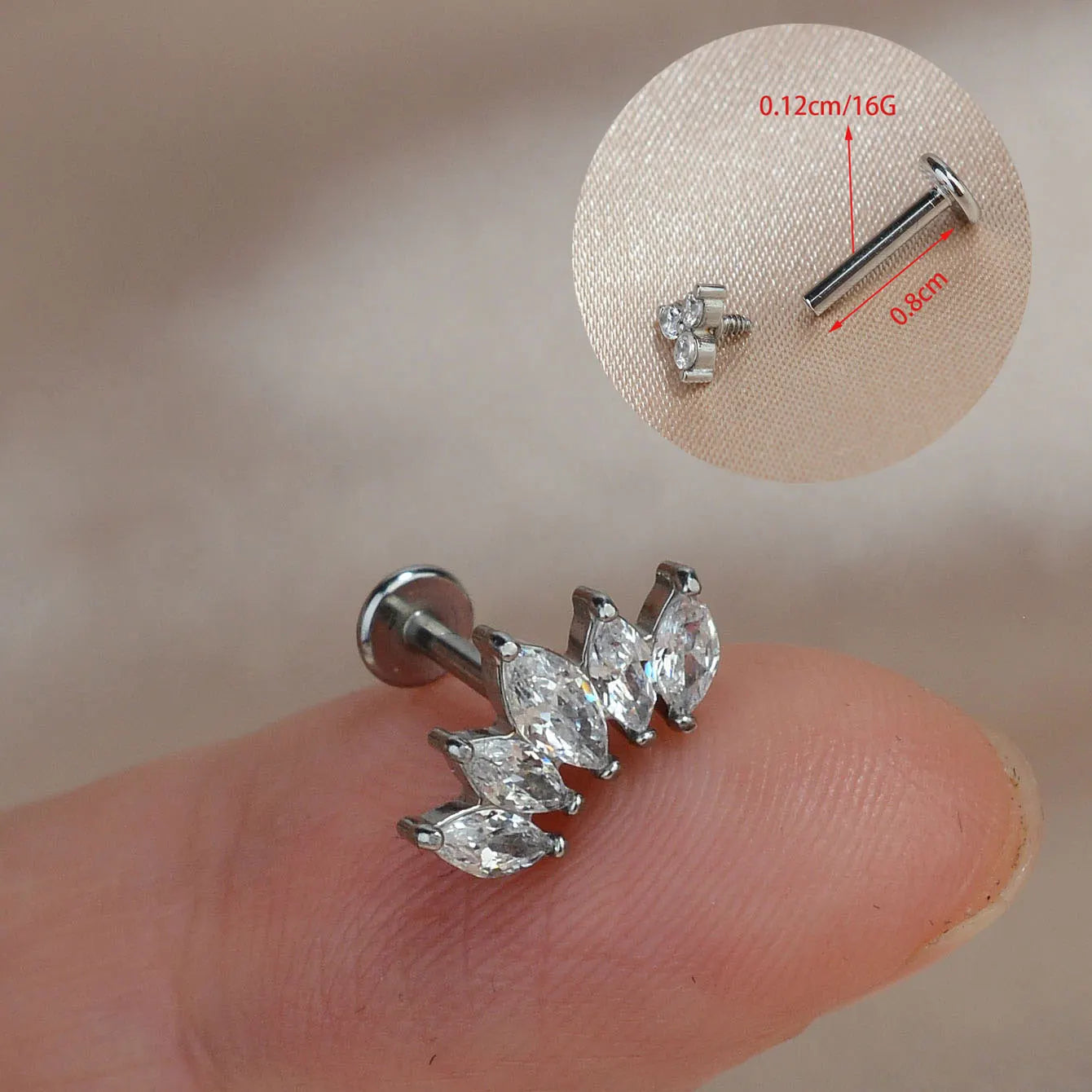 1PC Titanium Stainless Earrings