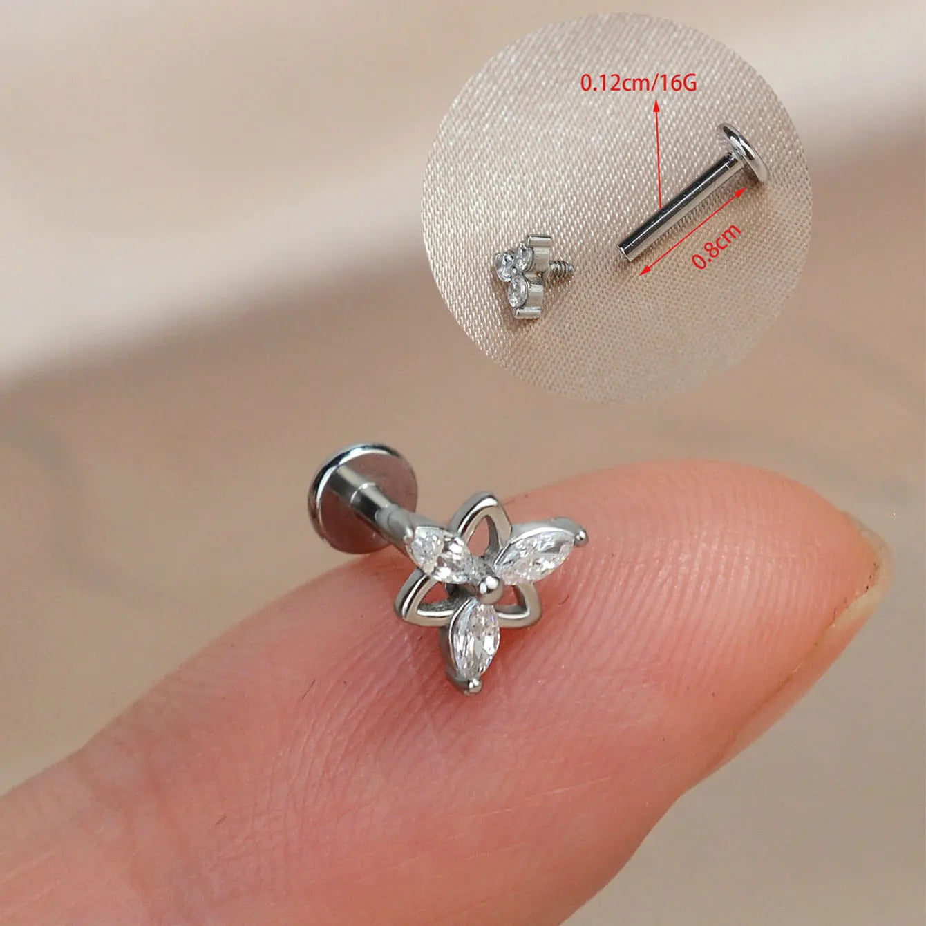 1PC Titanium Stainless Earrings