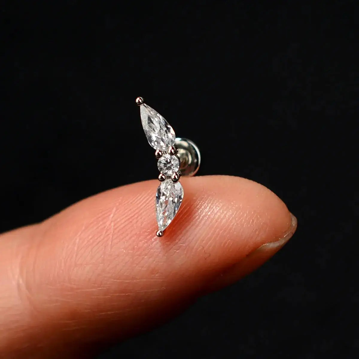 1PC Stainless Zircon Cartilage Earring