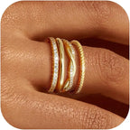 14K Gold Plated Thin Rings set
