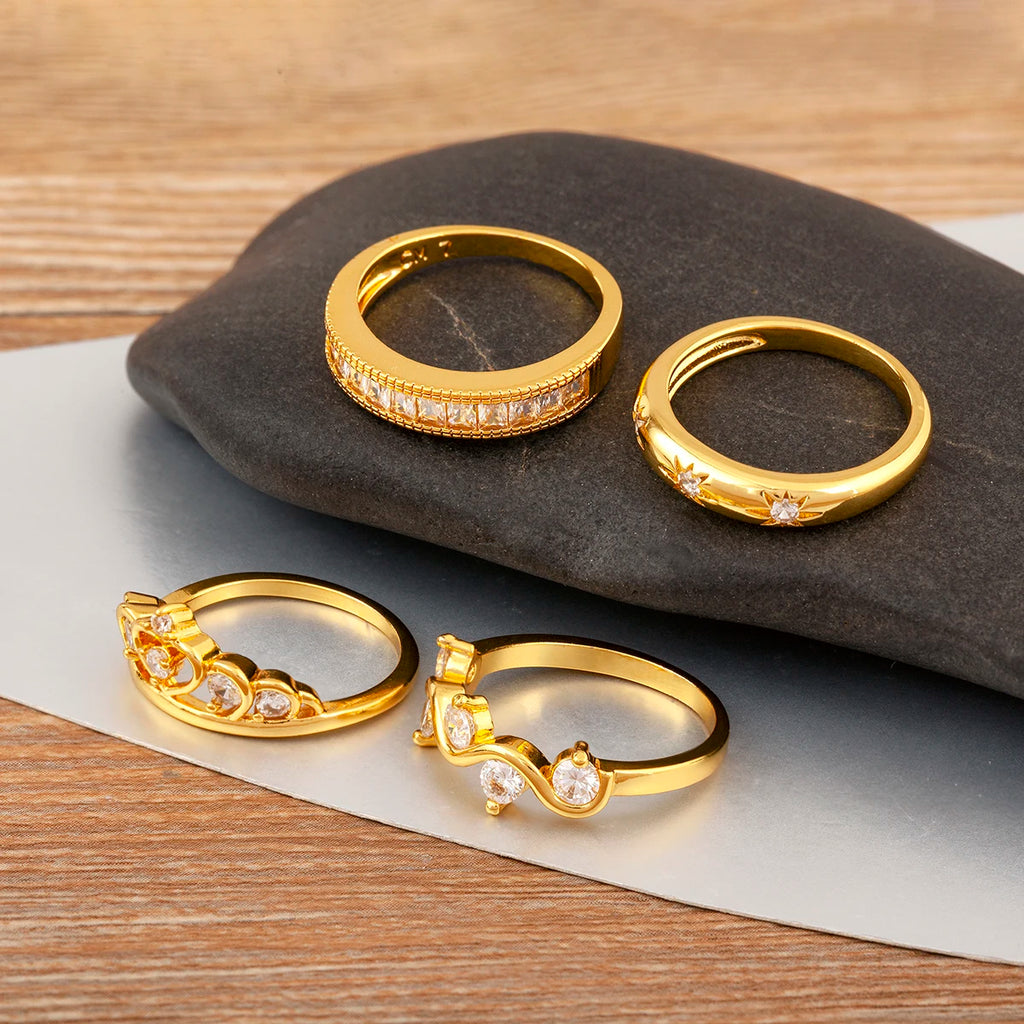 Shiny Crystal Zircon Rings