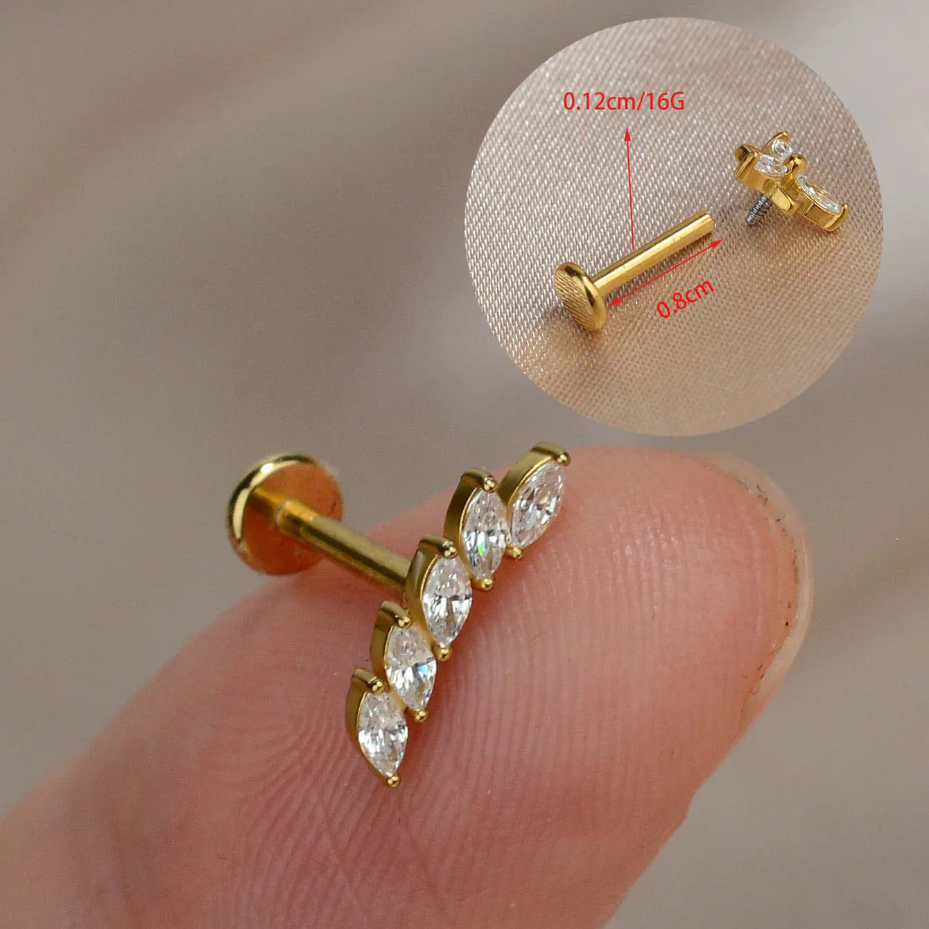1PC Titanium Stainless Earrings