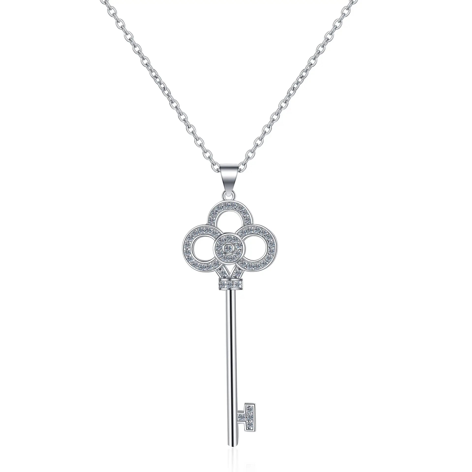 Elegant Key Platinum Plated Necklace