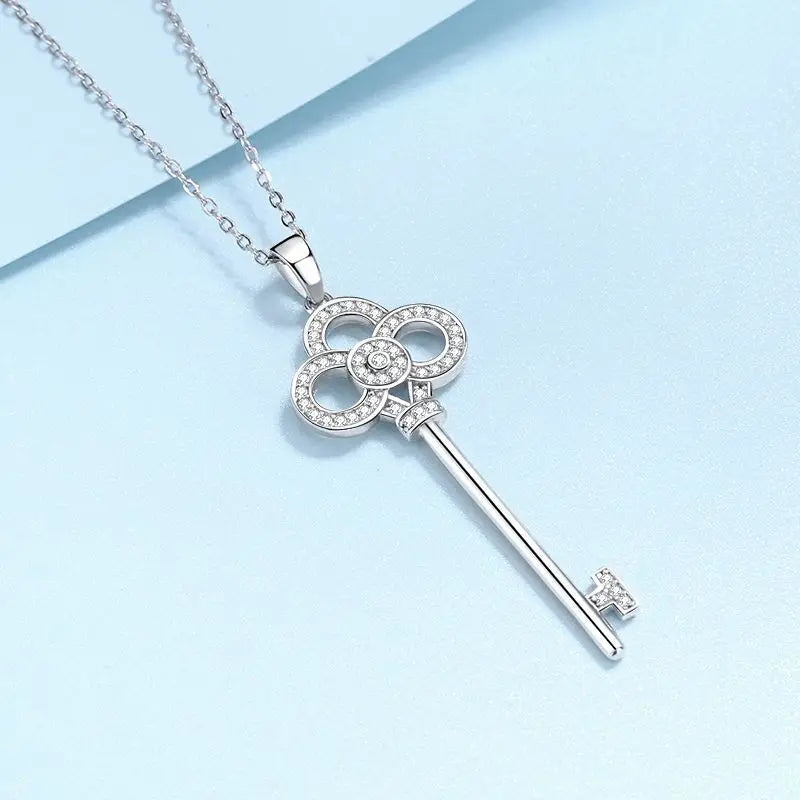 Elegant Key Platinum Plated Necklace