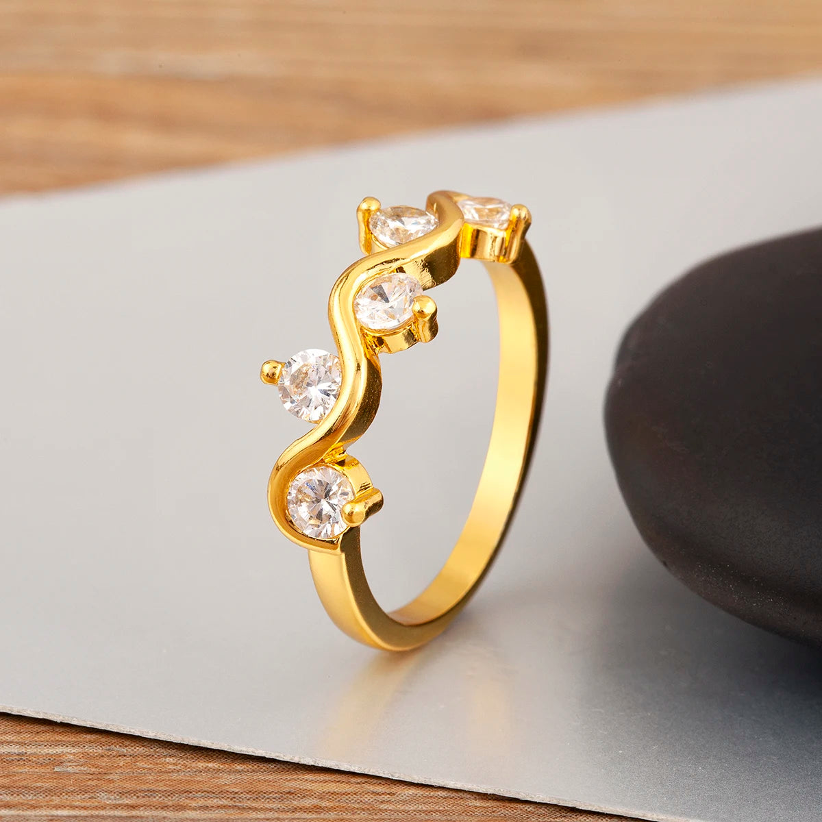 Shiny Crystal Zircon Rings