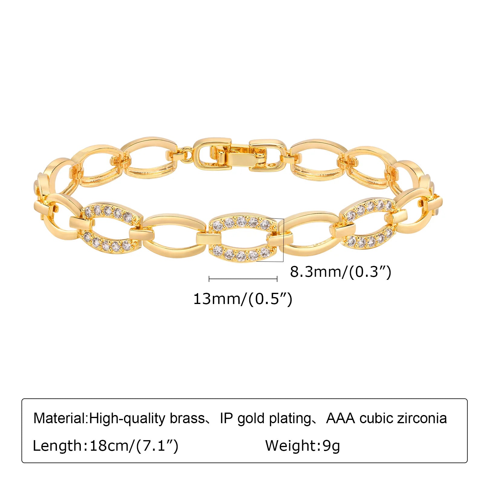 18K Gold Plated Tennis Bracelet