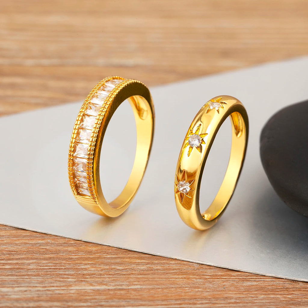 Shiny Crystal Zircon Rings