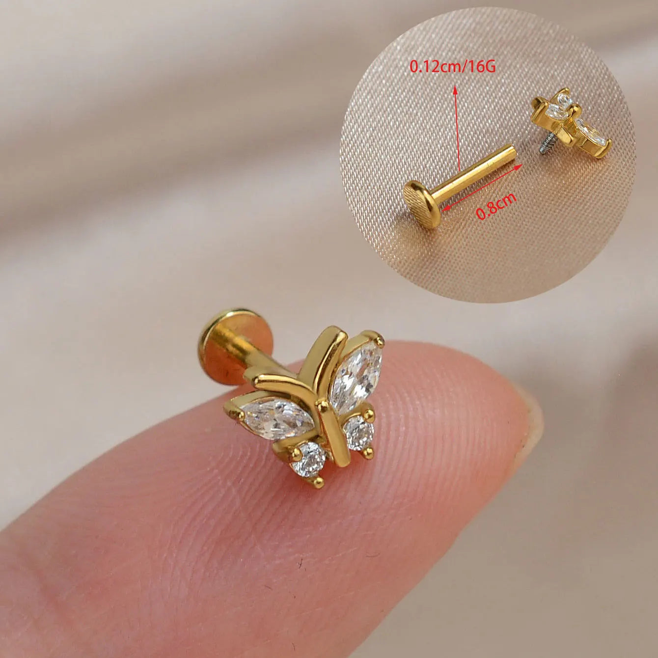 1PC Titanium Stainless Earrings