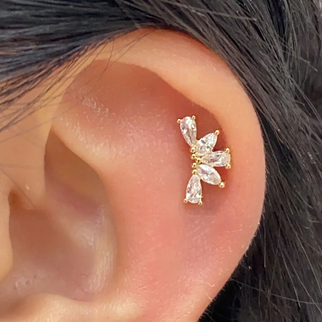 1PC Stainless Zircon Cartilage Earring