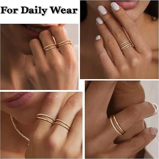 14K Gold Stacking Ring set