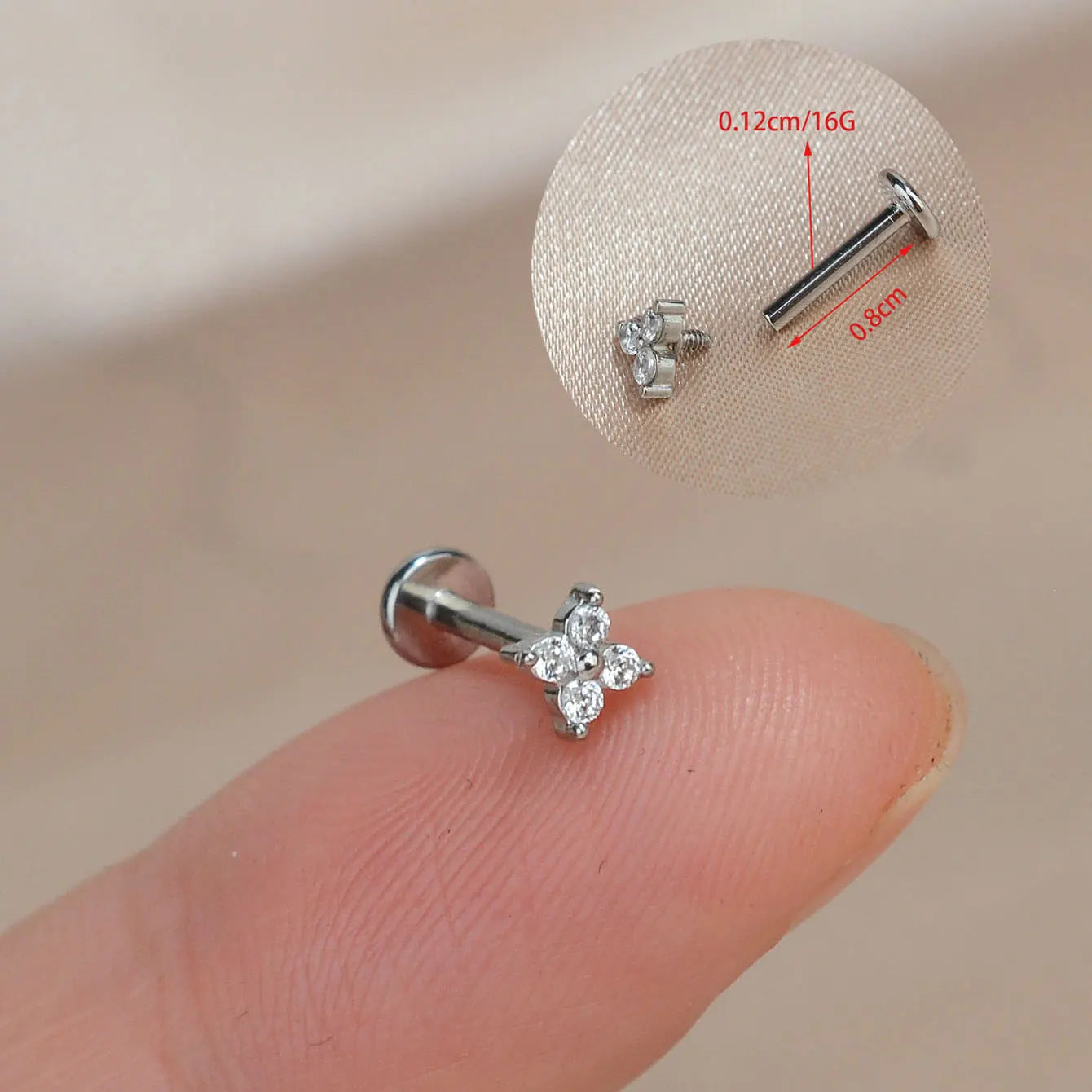 1PC Titanium Stainless Earrings