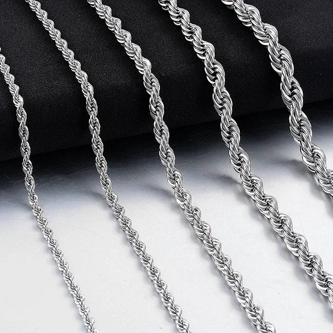 Twisted Rope Chain Stainless Necklace