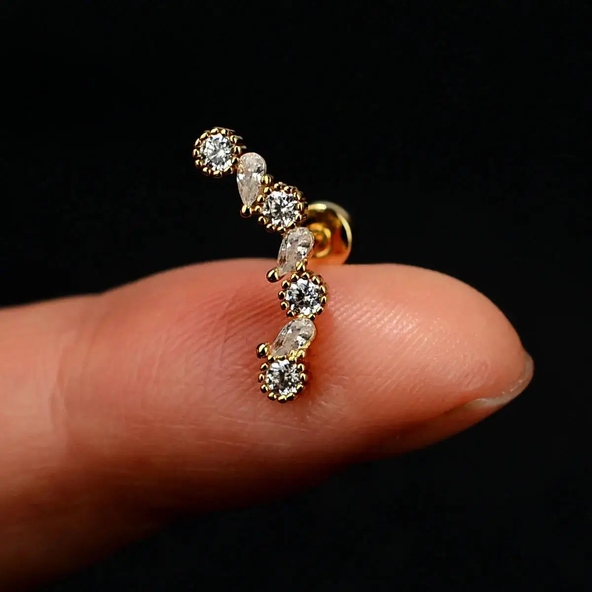 1PC Stainless Zircon Cartilage Earring