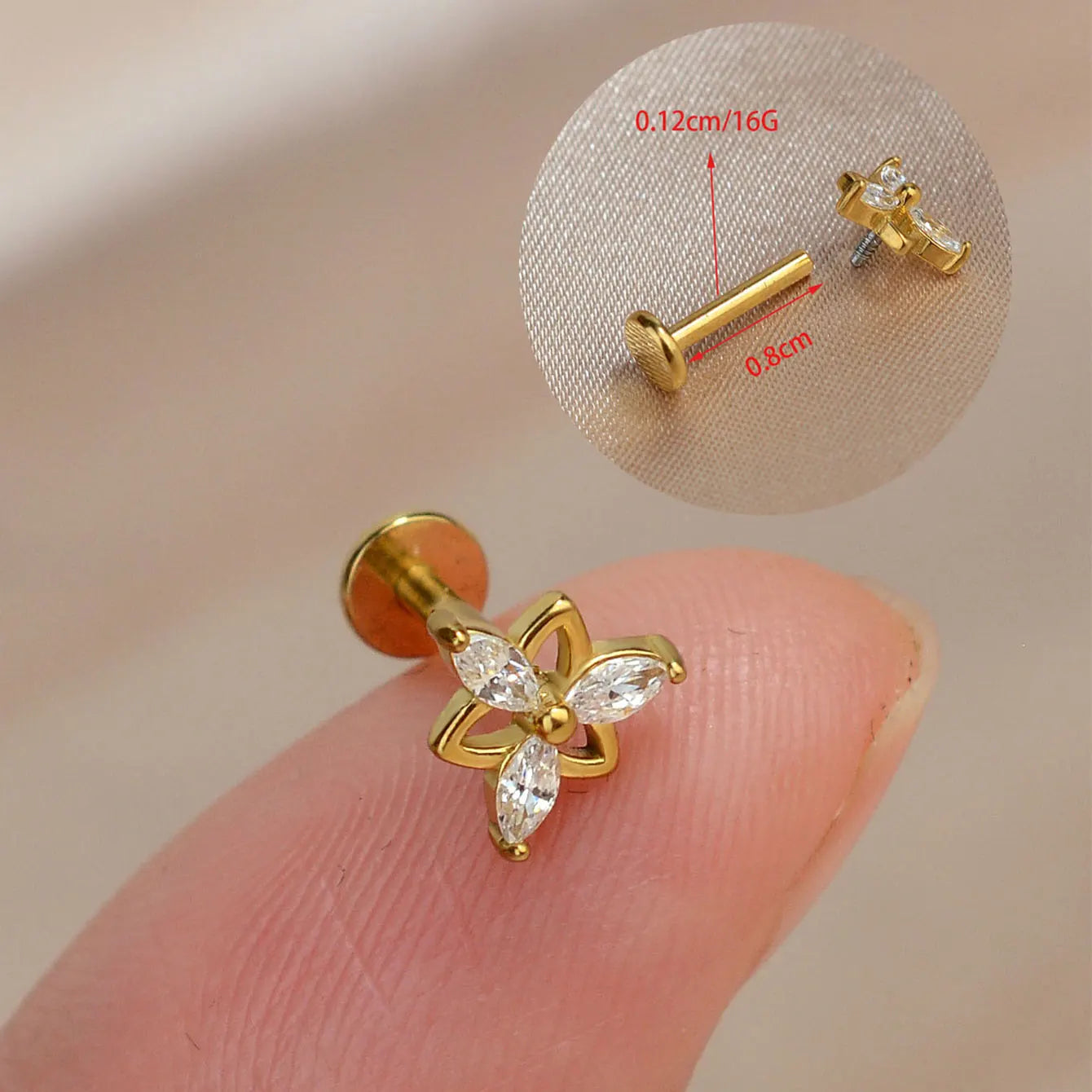 1PC Titanium Stainless Earrings