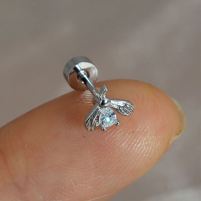 1PC Stainless Zircon Cartilage Earring