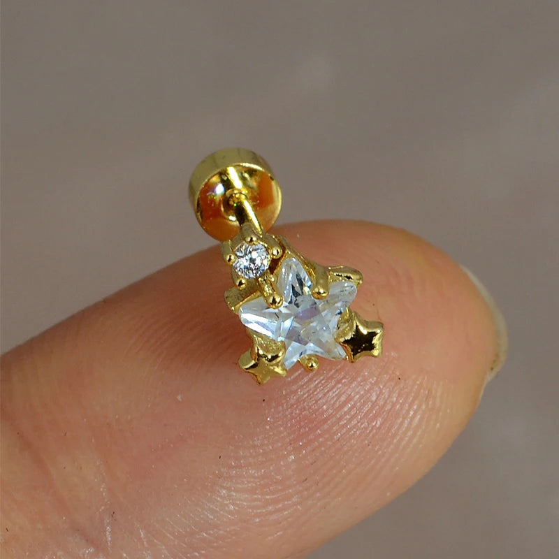 1PC Stainless Zircon Cartilage Earring