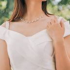 Jewelry Set Diamond Embedded Necklace Earrings