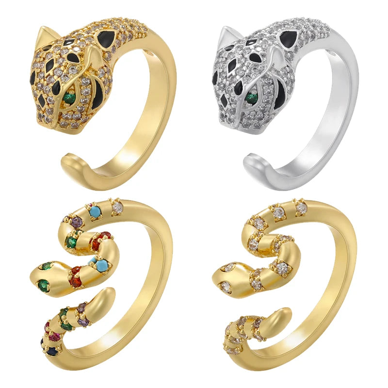 Leopard head rings