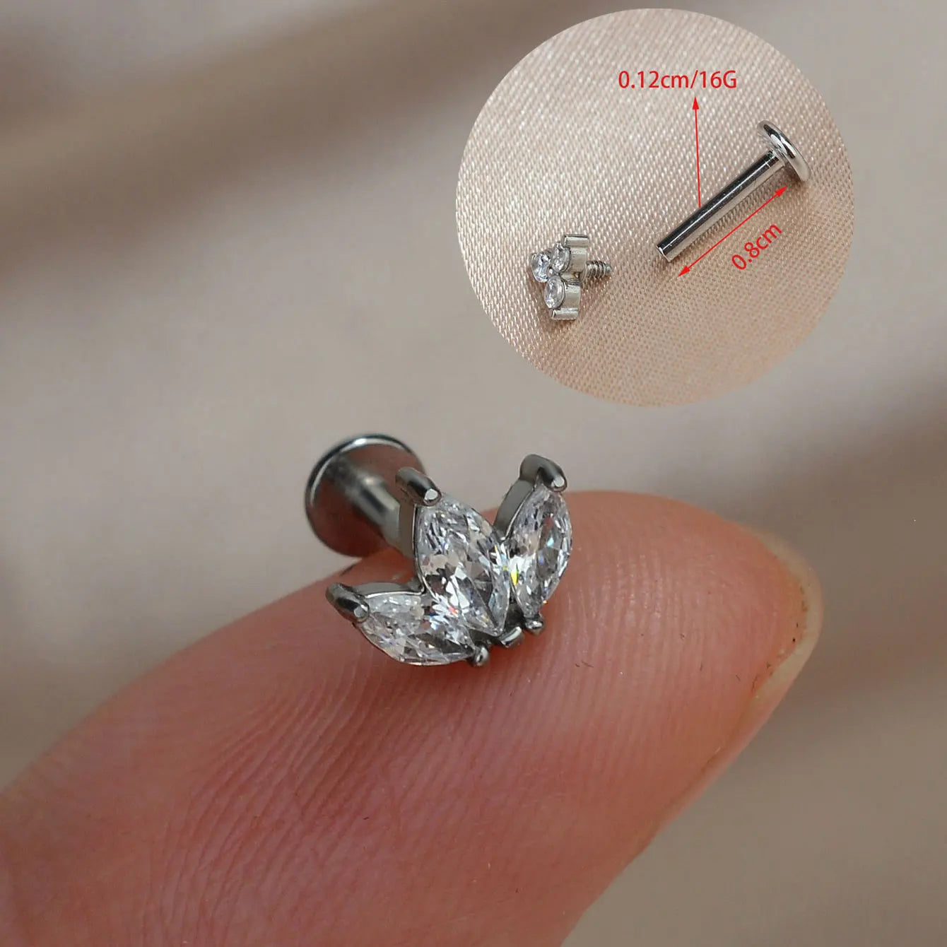 1PC Titanium Stainless Earrings