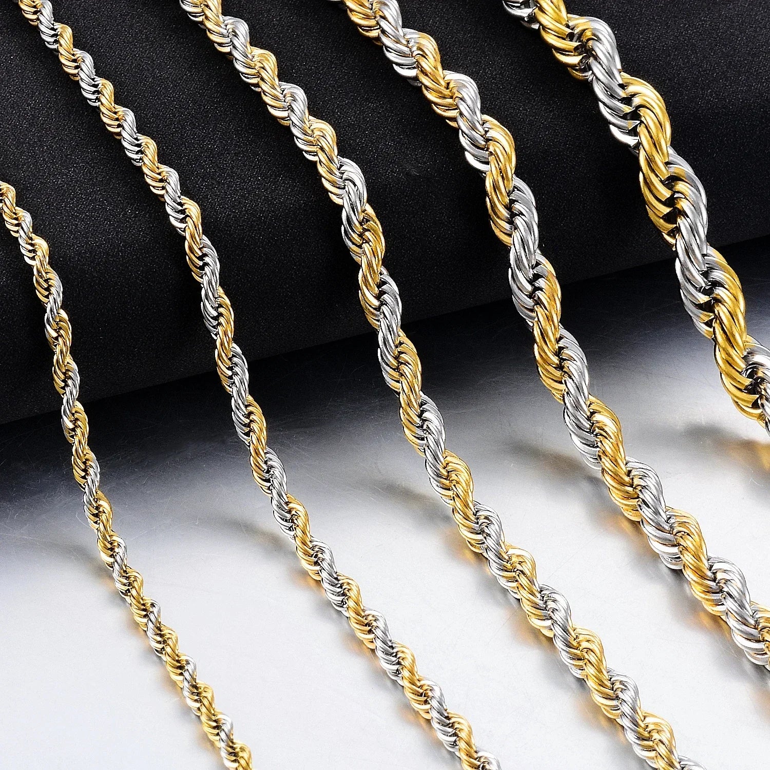 Twisted Rope Chain Stainless Necklace