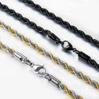 Twisted Rope Chain Stainless Necklace