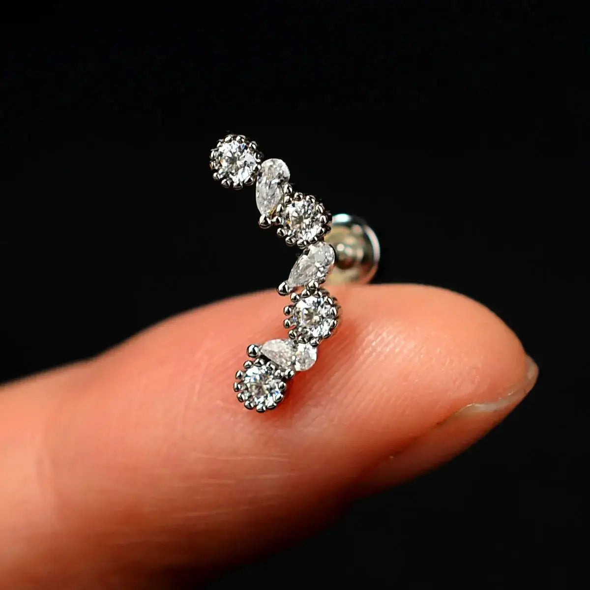 1PC Stainless Zircon Cartilage Earring