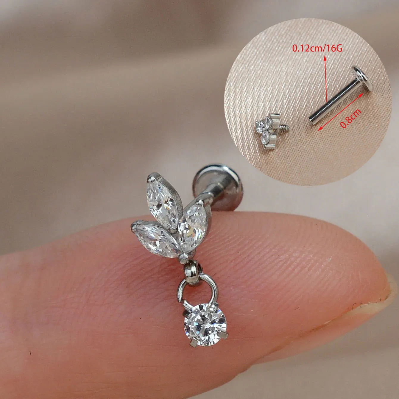 1PC Titanium Stainless Earrings