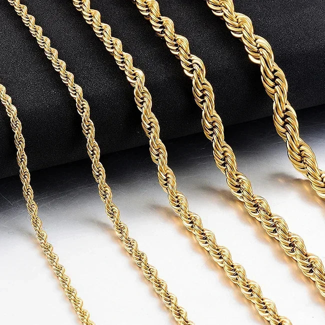 Twisted Rope Chain Stainless Necklace
