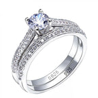 1 pair 925 Sterling Silver Ring Set
