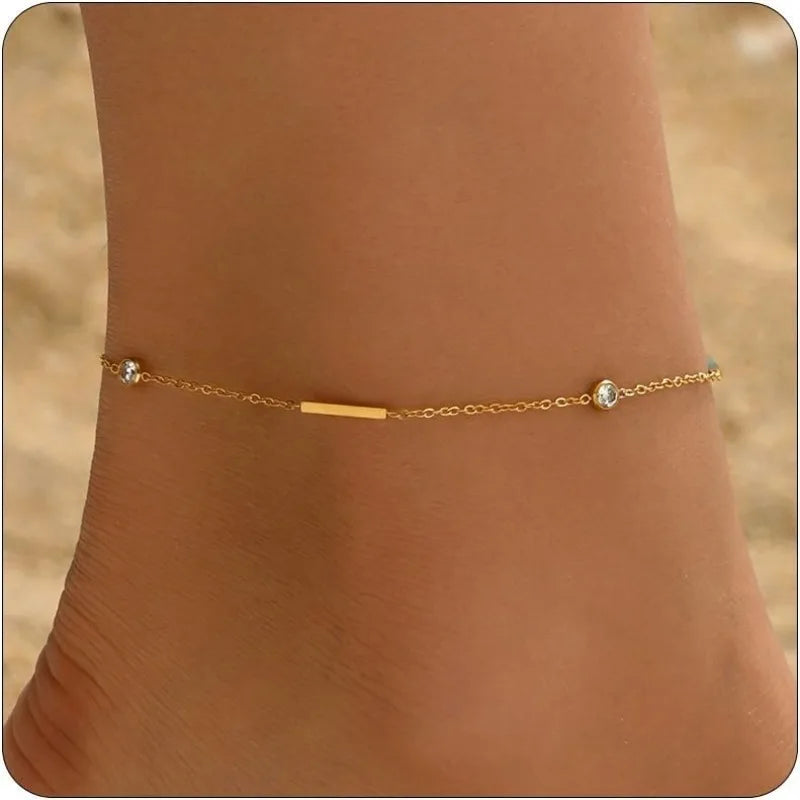 18K Gold Plated Anklet  Adjustable Bracelets