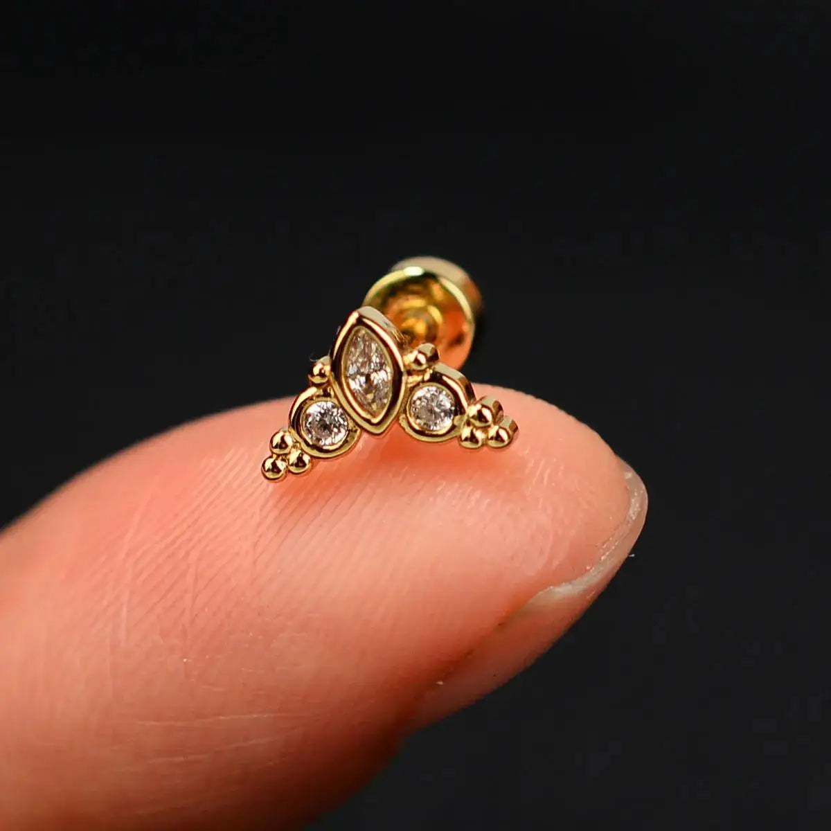 1PC Stainless Zircon Cartilage Earring