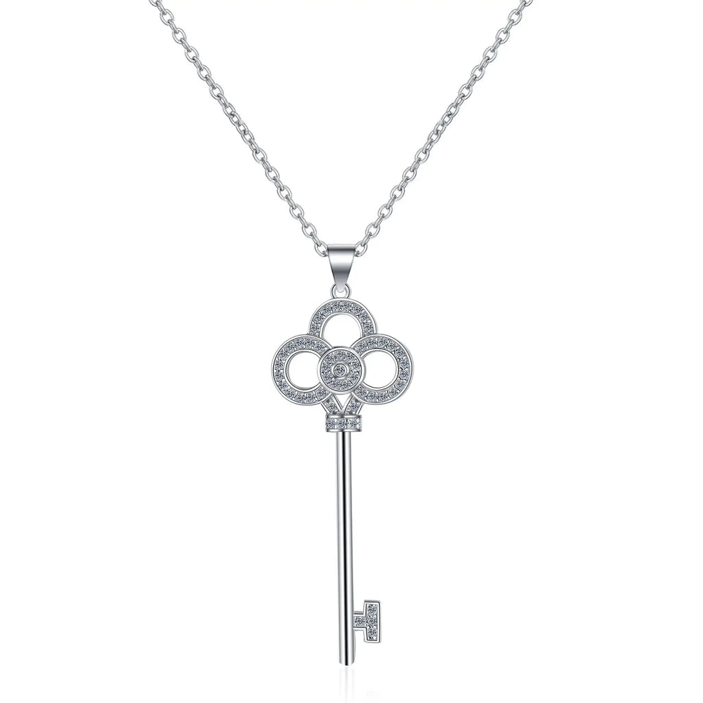 Elegant Key Platinum Plated Necklace