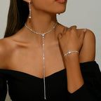 Sparkling Necklace Earrings Bracelet Jewelry Sets