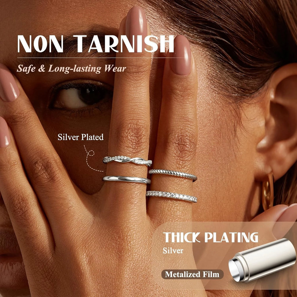 14K Gold Plated Thin Rings set