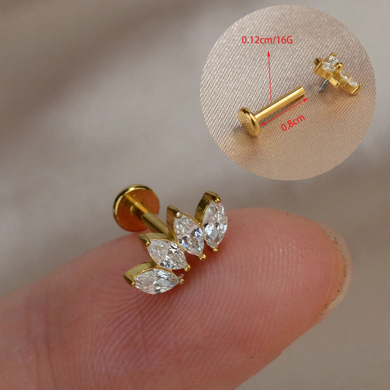 1PC Titanium Stainless Earrings
