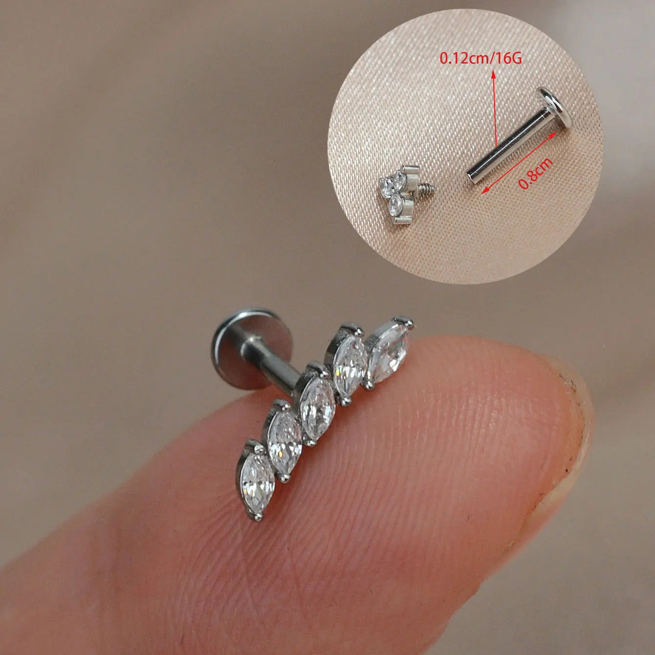 1PC Titanium Stainless Earrings