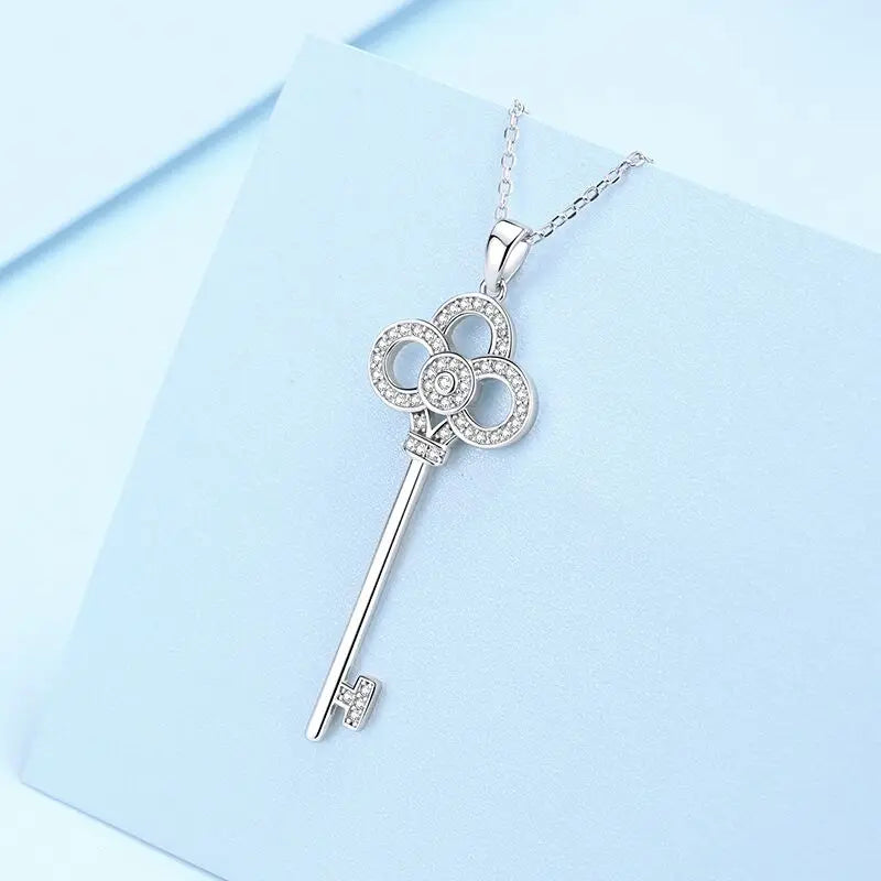 Elegant Key Platinum Plated Necklace